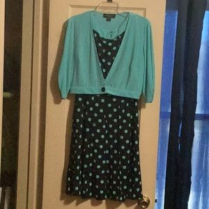 Cute dress with matching short, three-quarter sleeve jacket